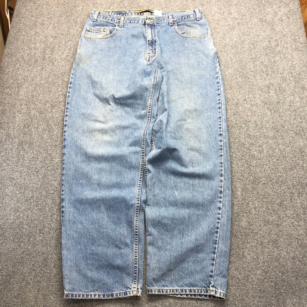 Vintage Levis SilverTab Baggy Fit Jeans Light Wash Blue Denim Mens 36x34 90s